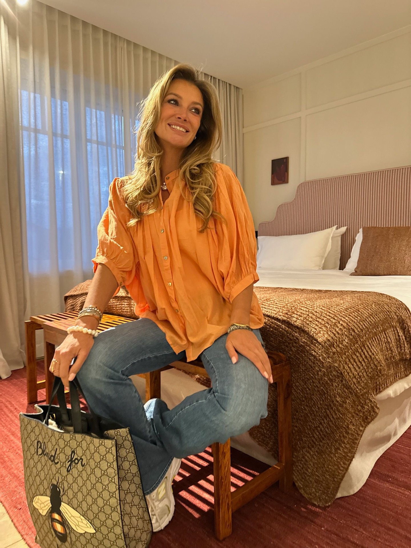 katoenen blouse oranje